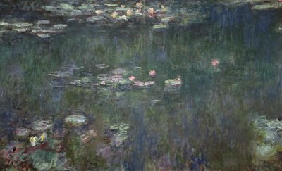 Waterlelies: Groene reflecties door Claude Monet